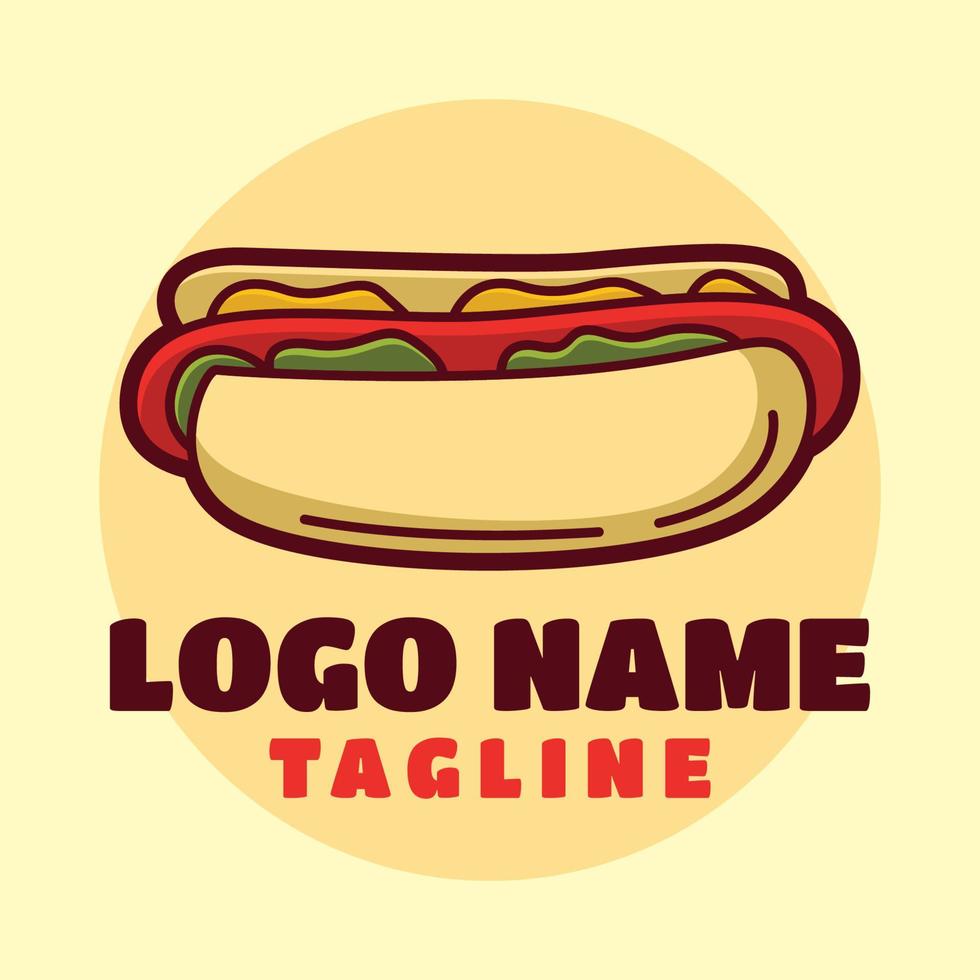 Hot dog logo template, Suitable for restaurant and cafe logo vector