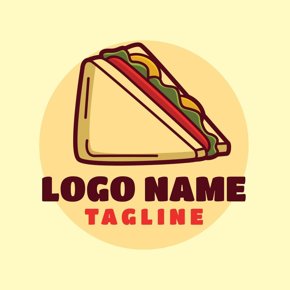 Sandwich logo template, Suitable for restaurant and cafe logo vector