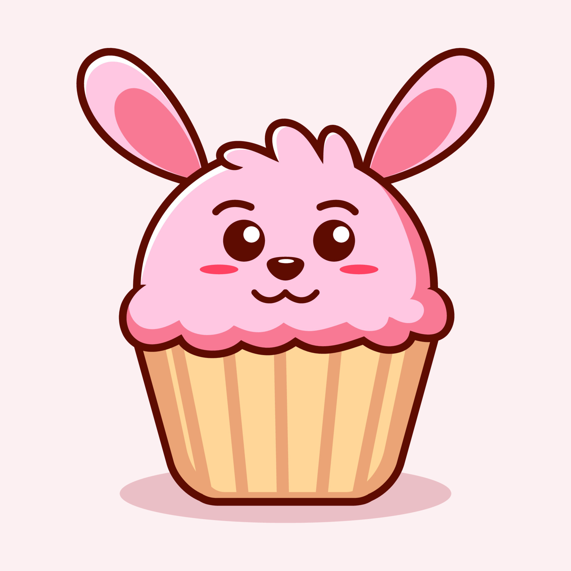 Cute Cupcake Bunny Illustration. Animal Flat Cartoon Style 5293996 Vector  Art at Vecteezy