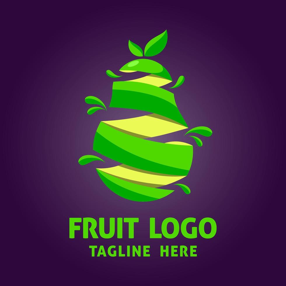 Abstract pear logo template. Flat vector design for organic shop, healthy food store and cafe.