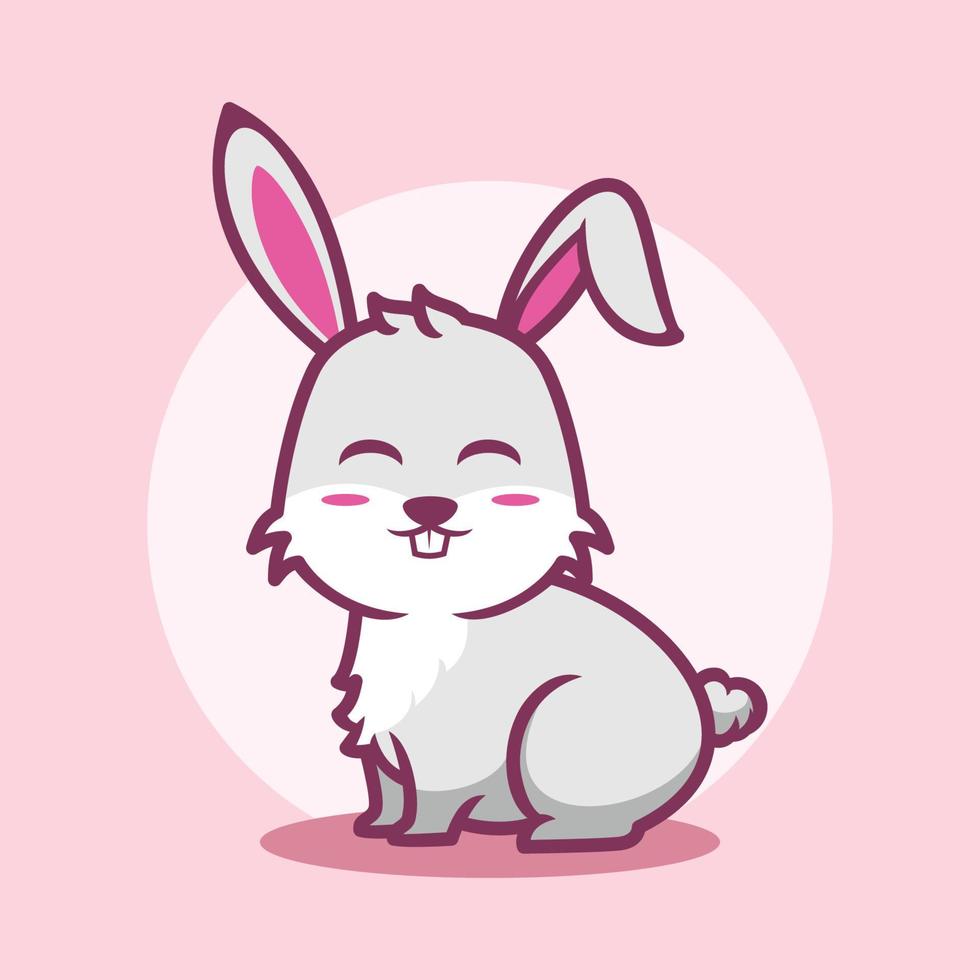 Rabbit cartoon vector illustration, Cute Cartoon Rabbit