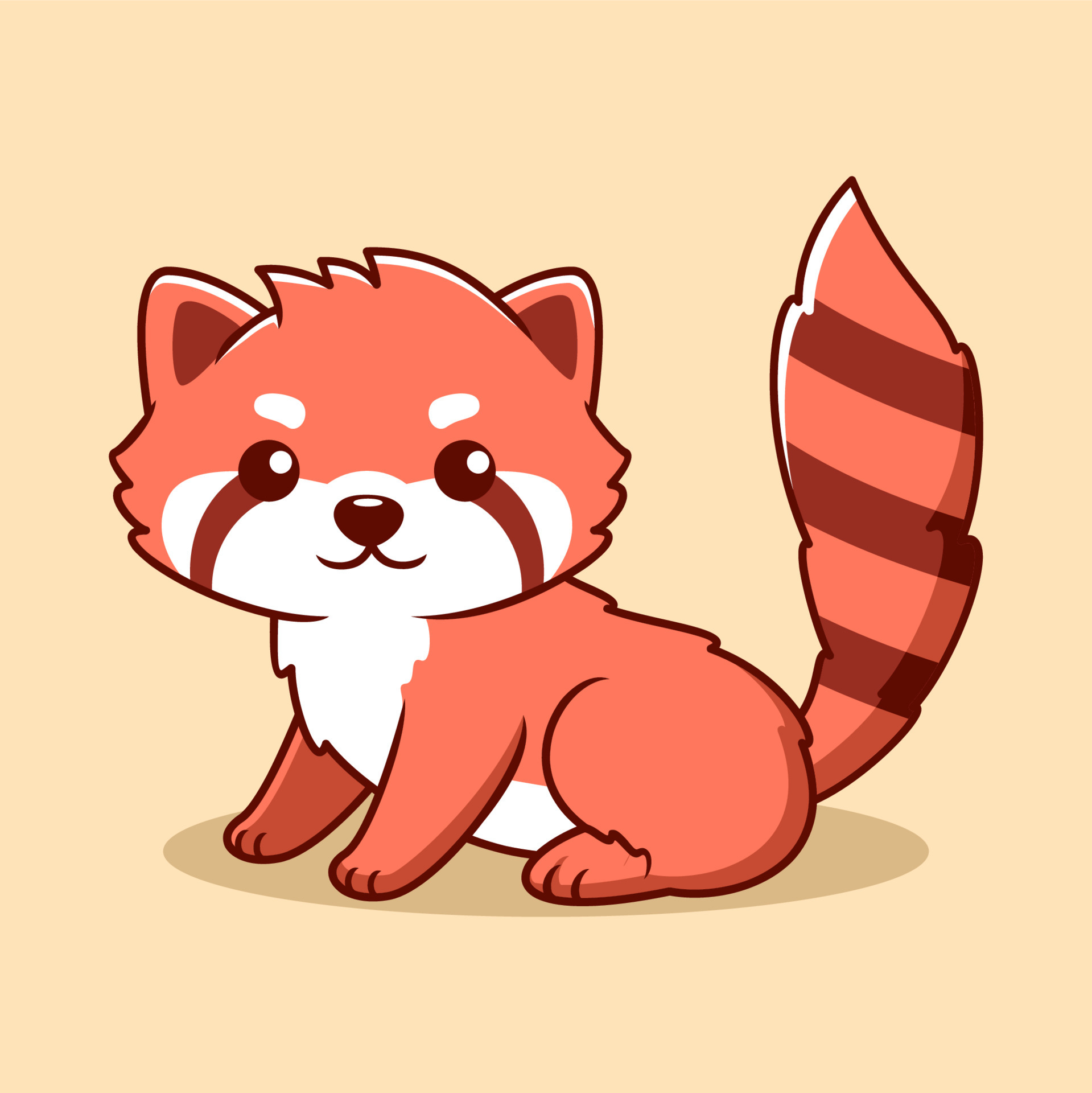 Cute Red Panda Cartoon Icon Illustration. Animal Flat Cartoon Style 5294068  Vector Art at Vecteezy