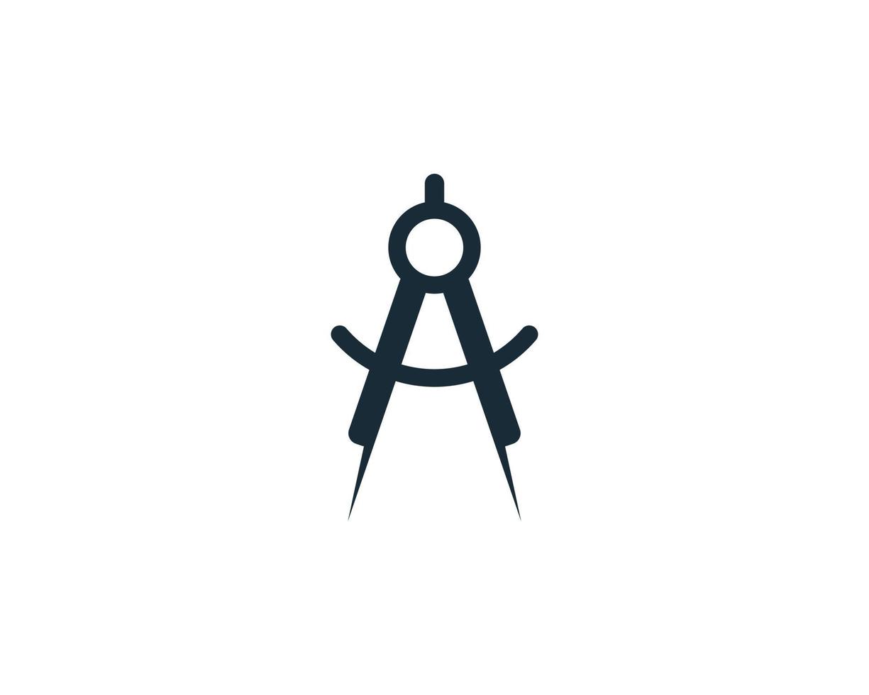 Accurate Tool Architecture Compass Icon Vector Logo Template Illustration Design