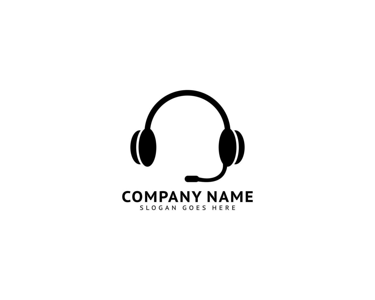 diseño de vector de logotipo de icono de auricular de auriculares