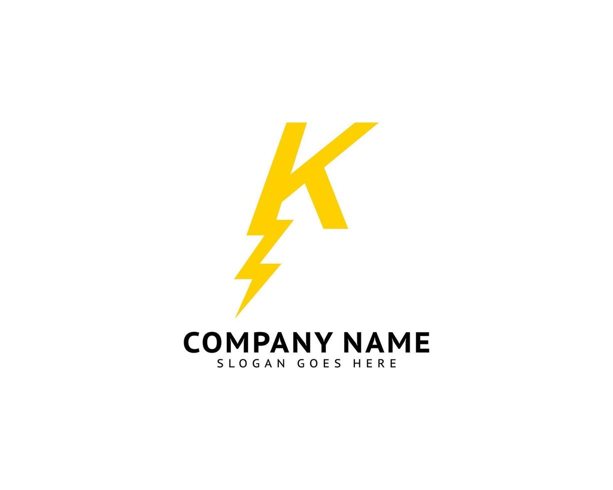 Letter K bolt logo symbol icon vector designs illustration