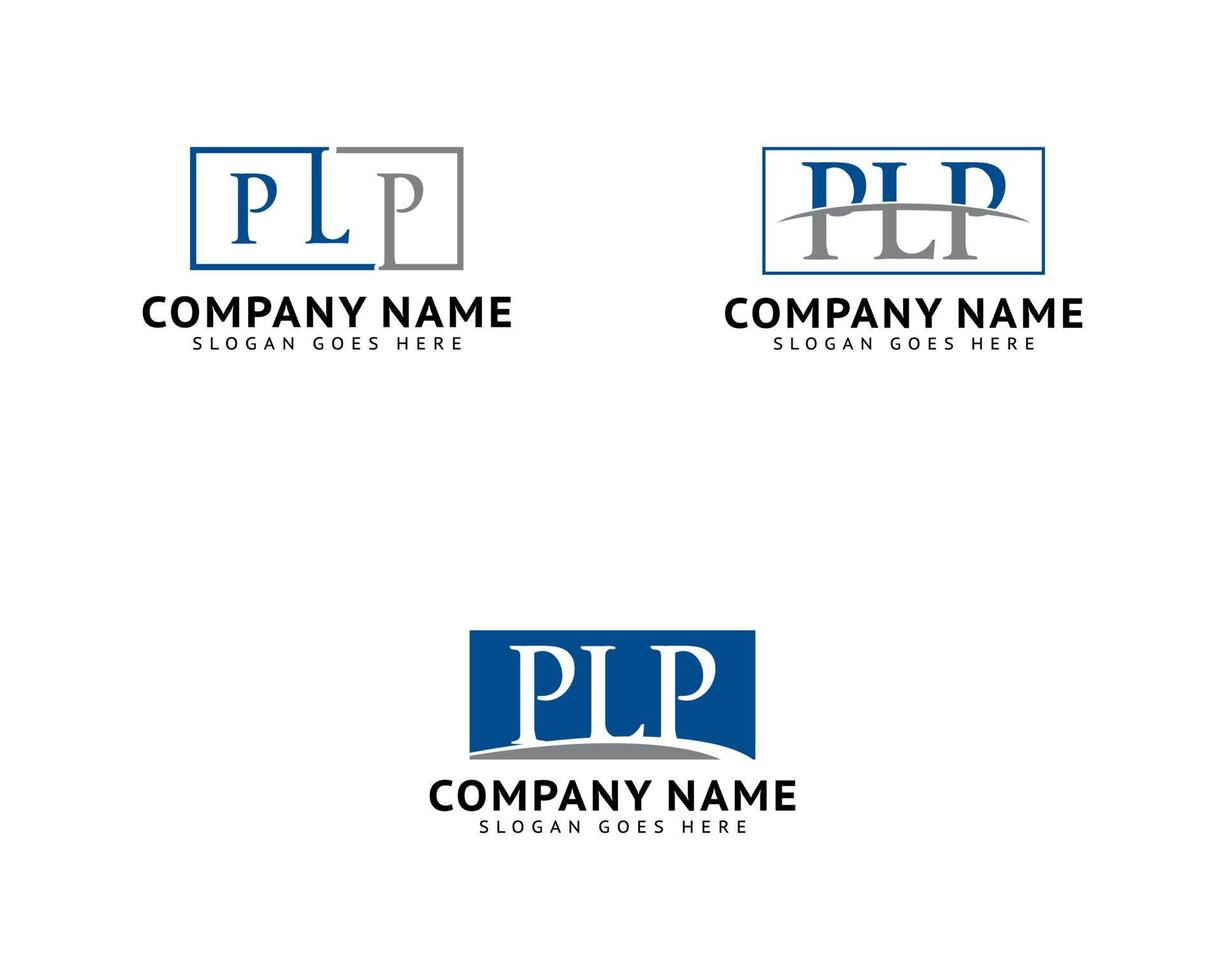 Set of Initial Letter PLP Logo Template Design vector