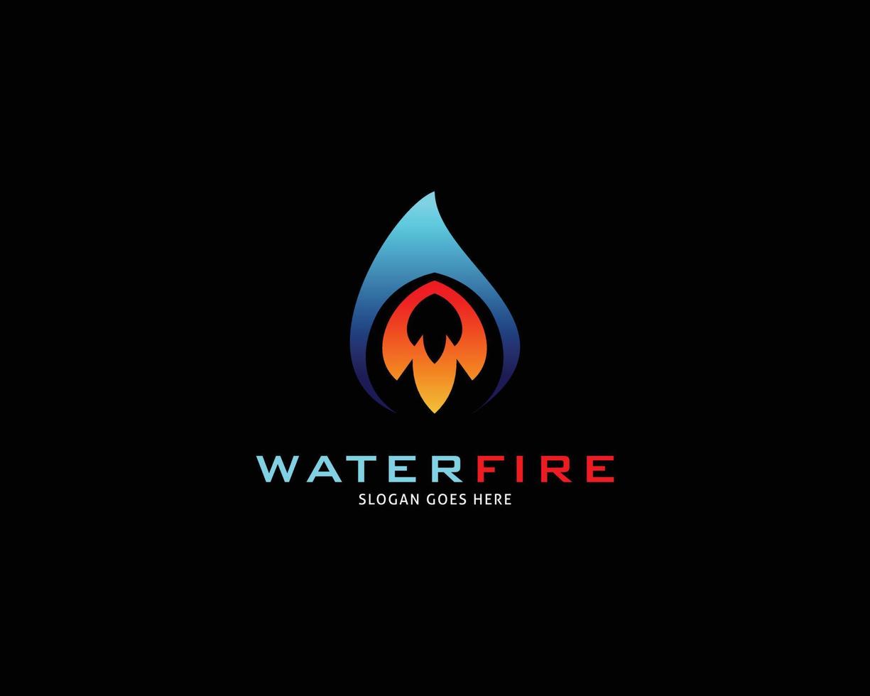 Water Drop Fire Logo Design Template Icon vector