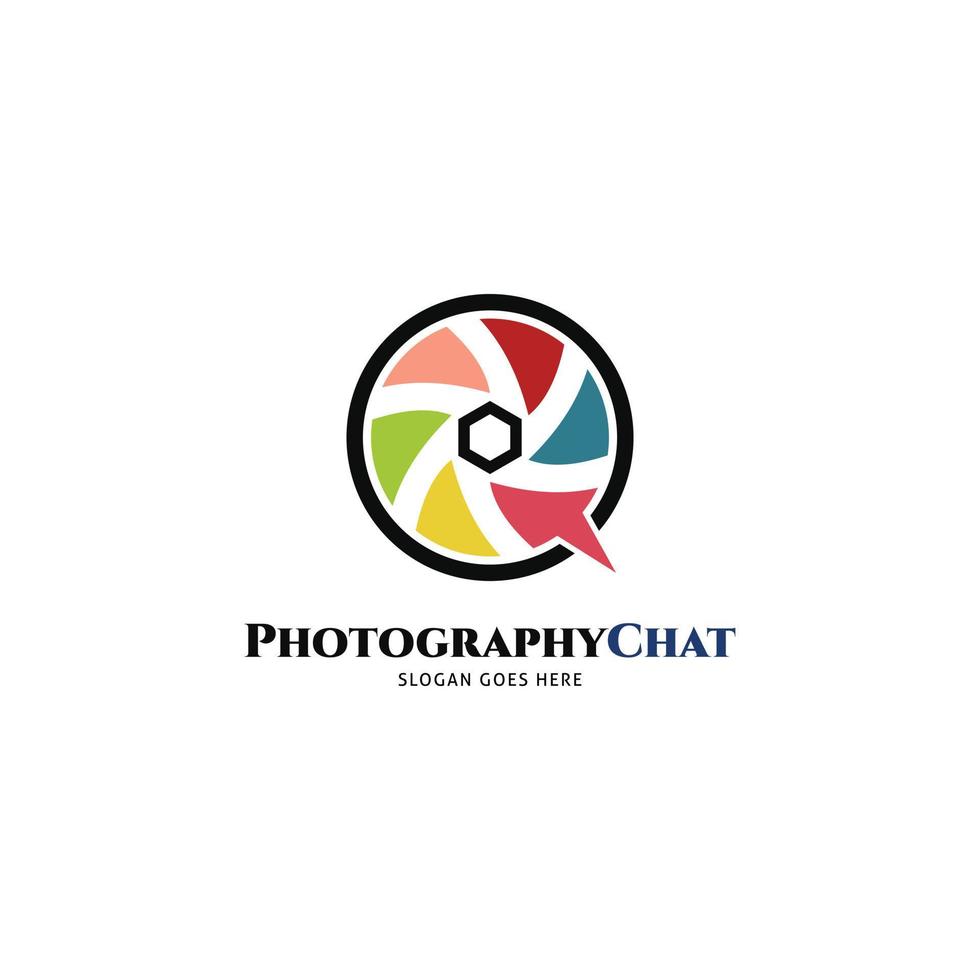 elementos de plantilla de diseño de icono de logotipo de chat de fotografía vector