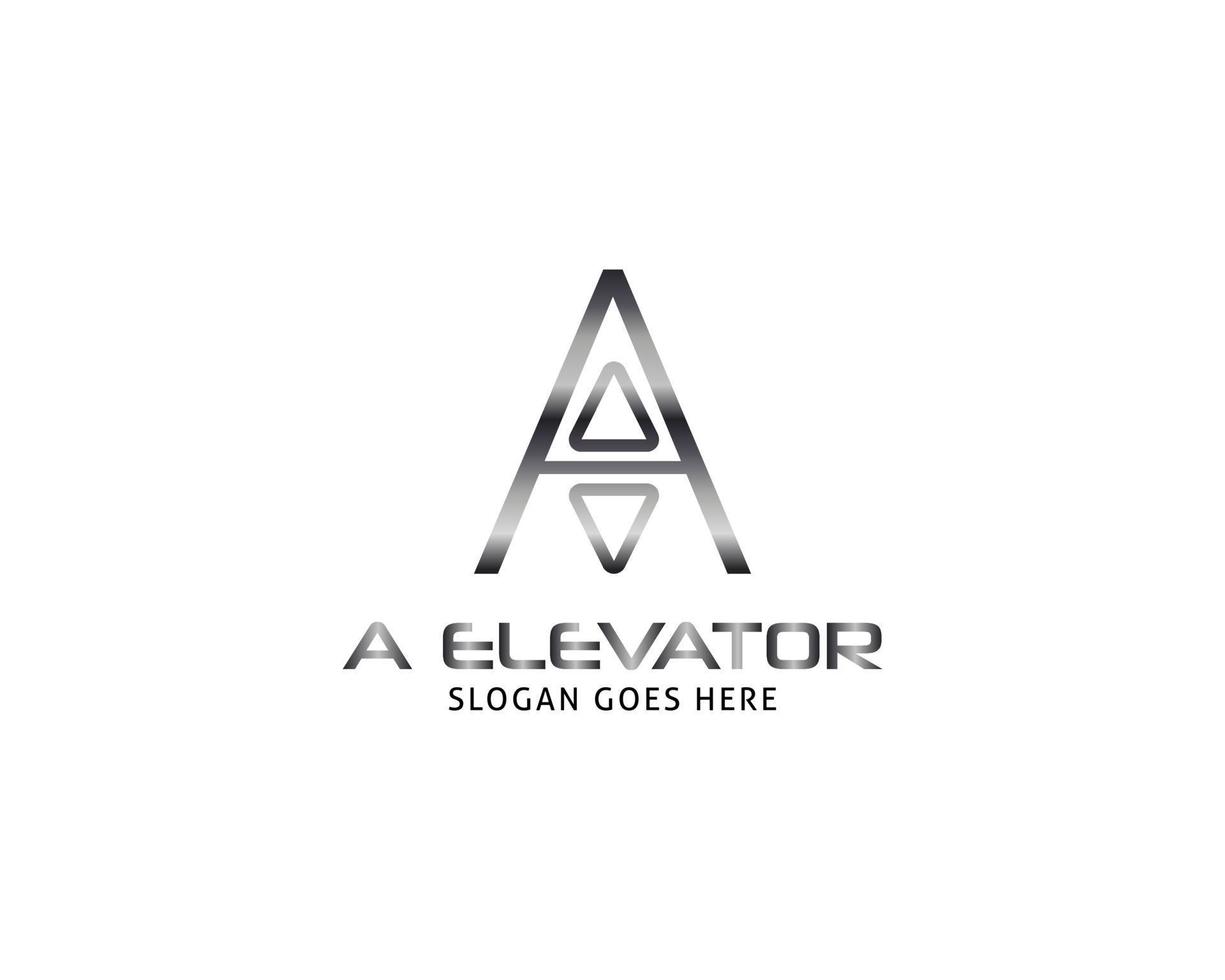 Initial Letter A Lift or Elevator Logo Vector Template