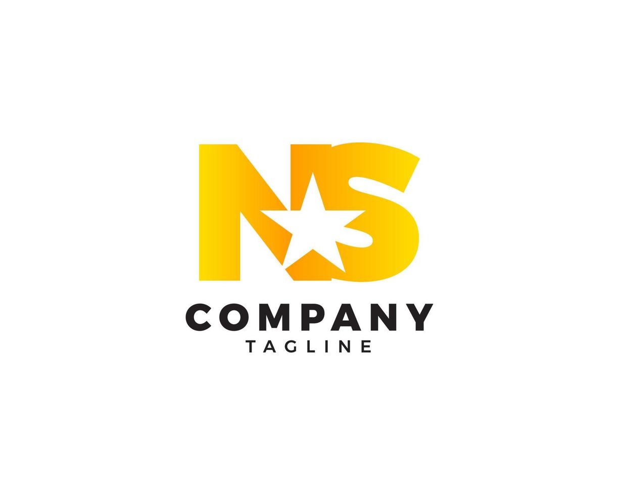 Initial Letter NS Star Logo Template Design vector