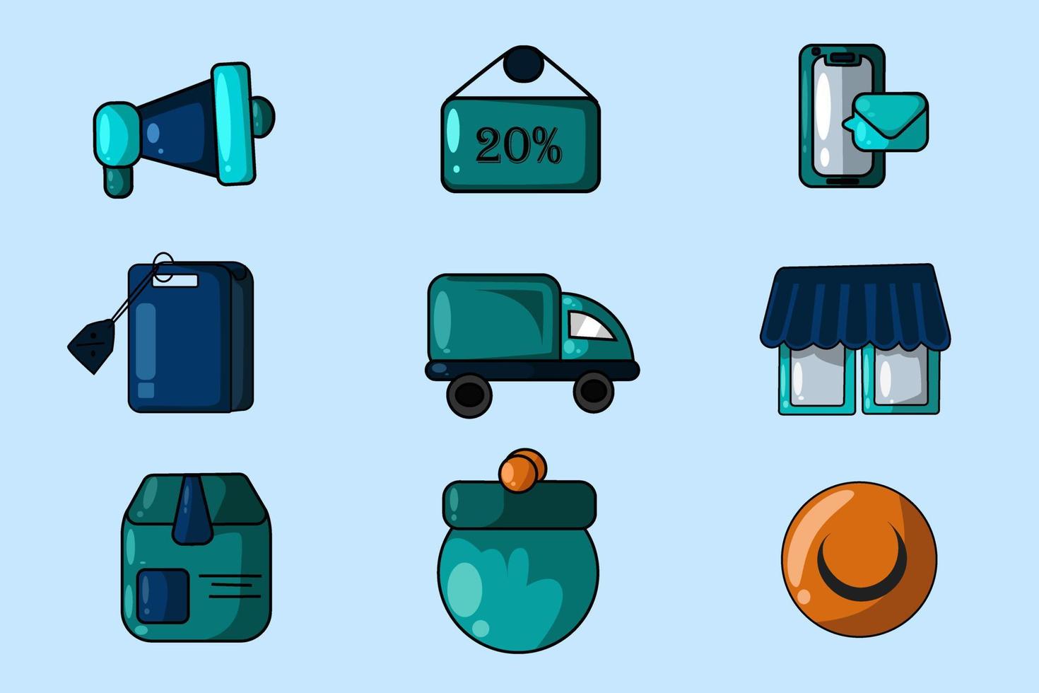 icono lindo compras lunes diseño ilustración vector