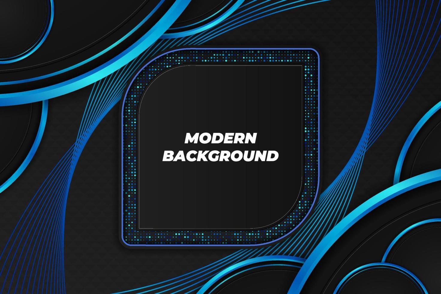 Modern background black and blue with element vector