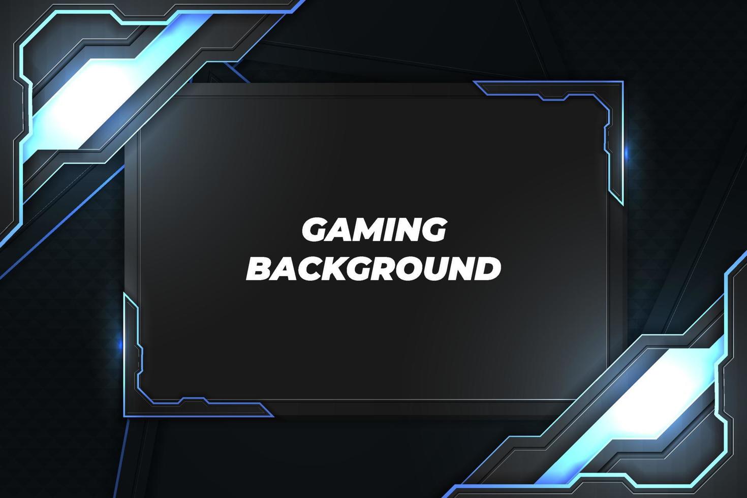 Modern gaming background black and blue with element vector