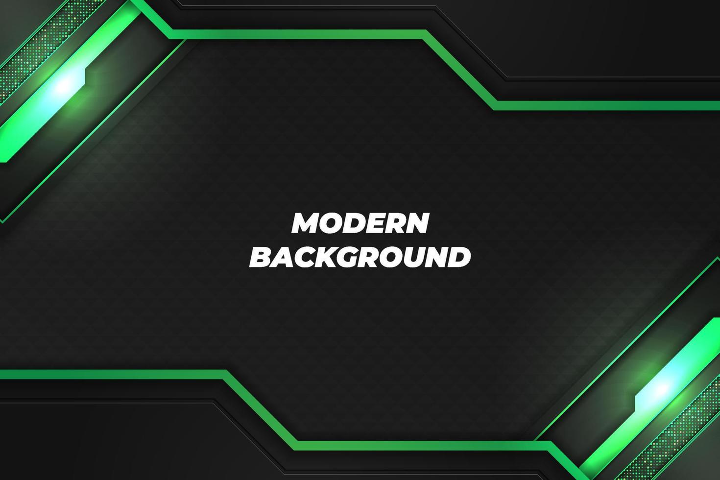 Modern background black and green with element vector