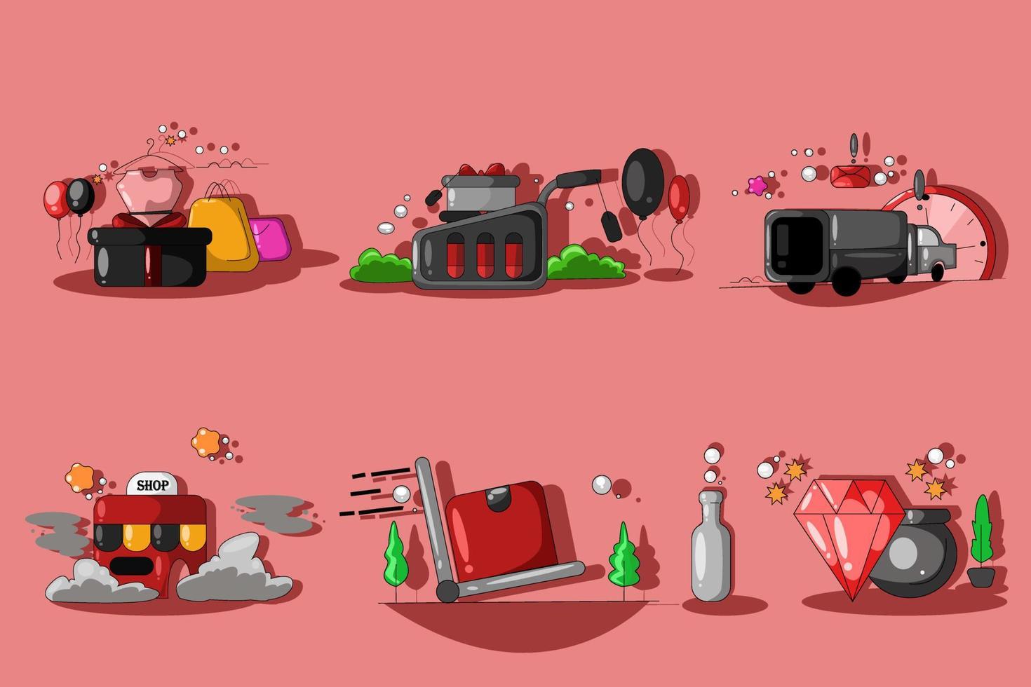 Black friday icon with object design illustration vector