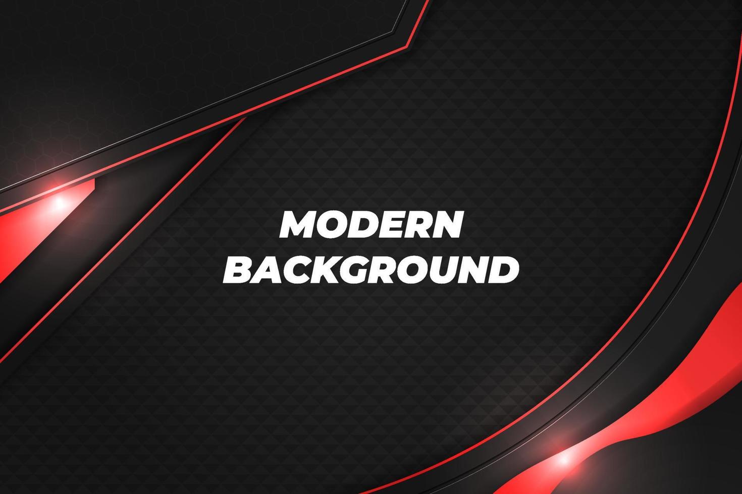 Modern background black and red with element vector