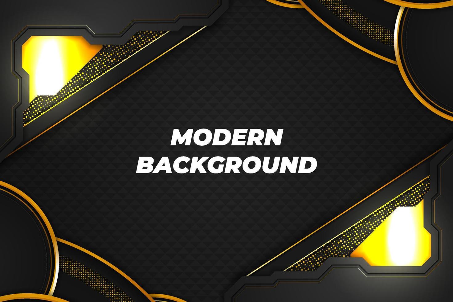 Modern background black and gold with element vector