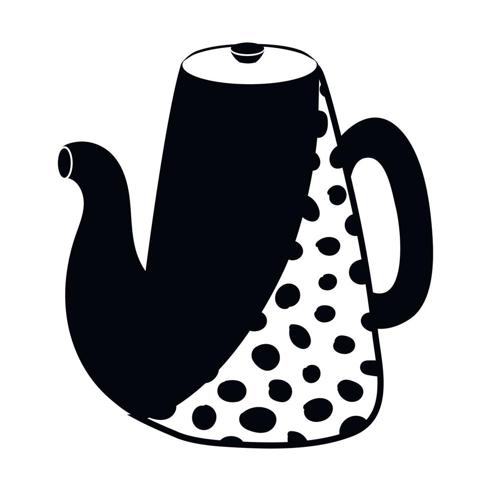 Simple icon Ceramic teapot with Scandinavian pattern vector