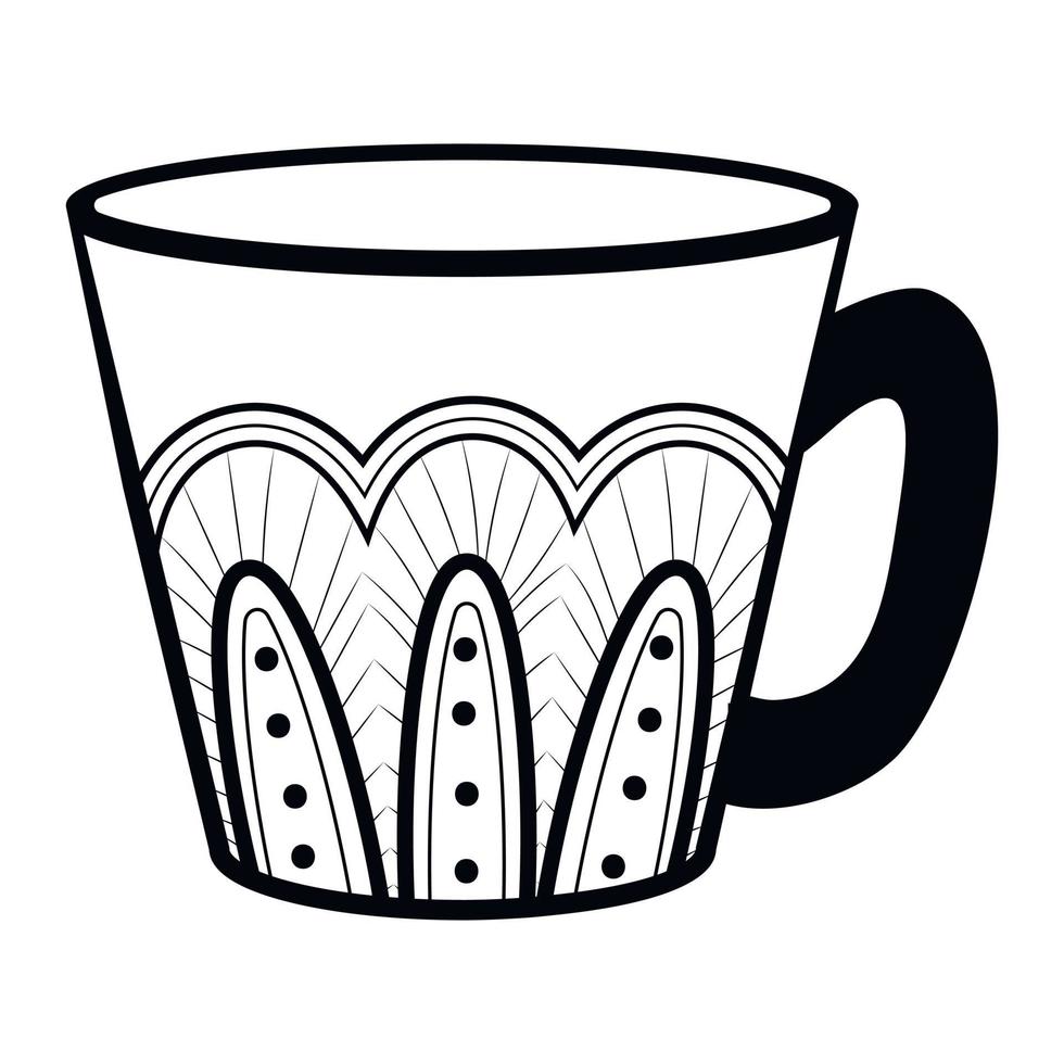 Simple icon Ceramic Mug with Scandinavian Pattern vector