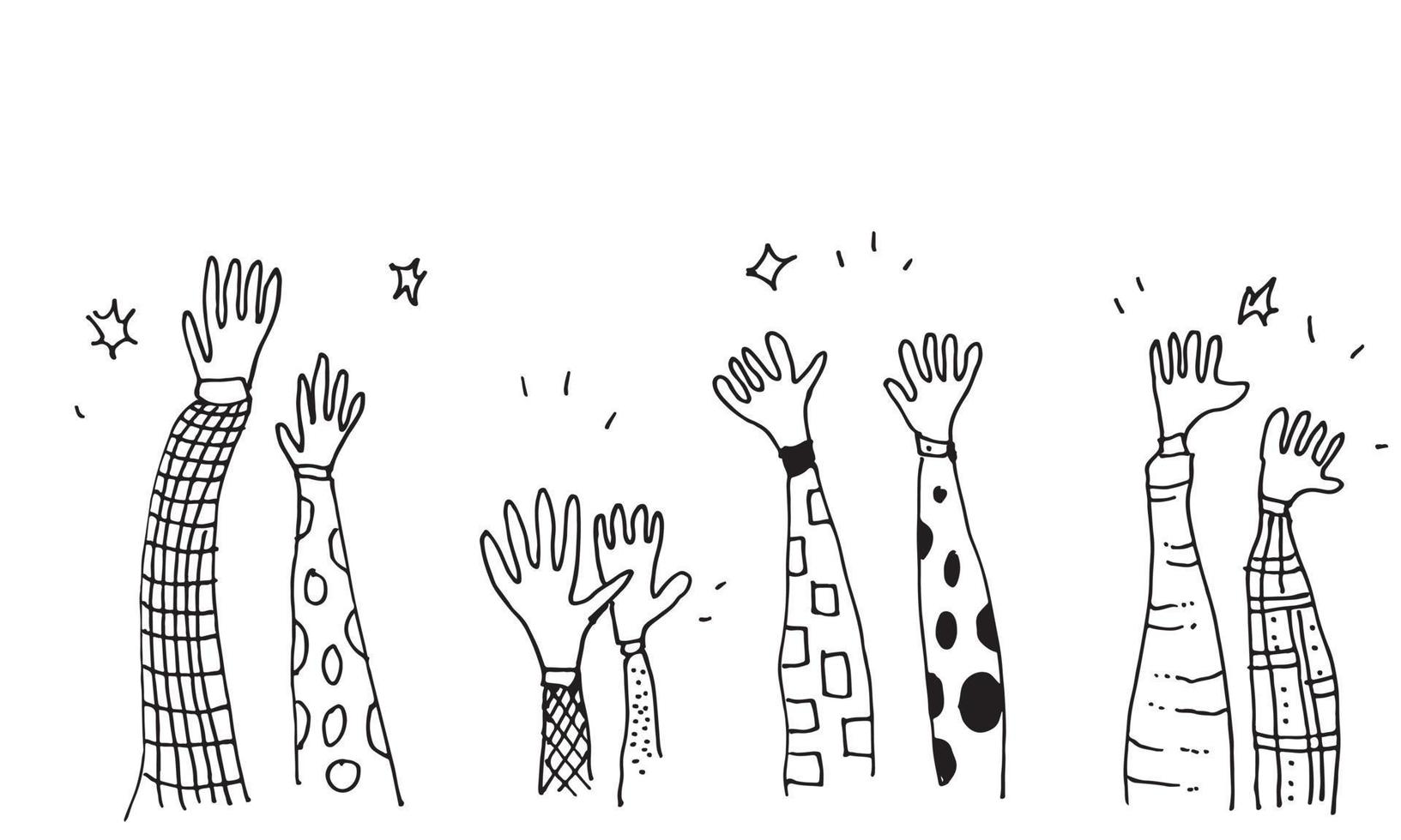 Applause hand draw on white background.vector illustration. vector