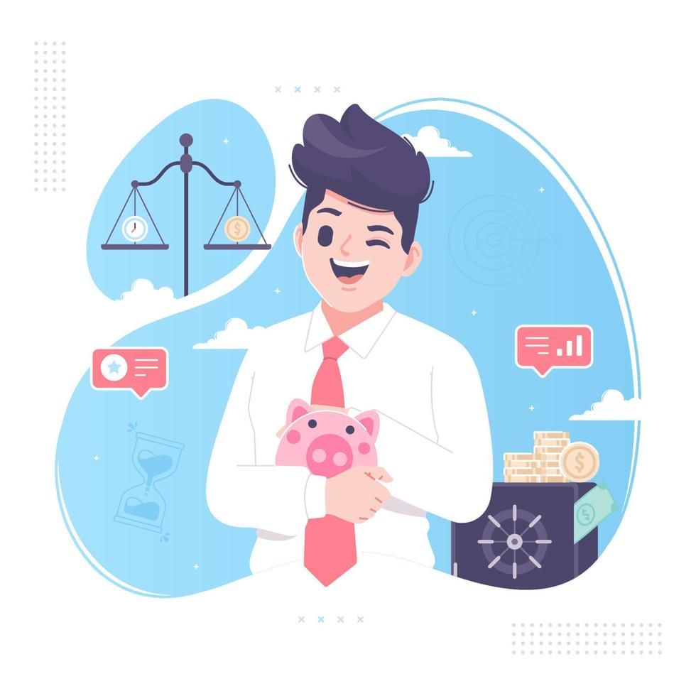 piggy bank savings concept illustration vector