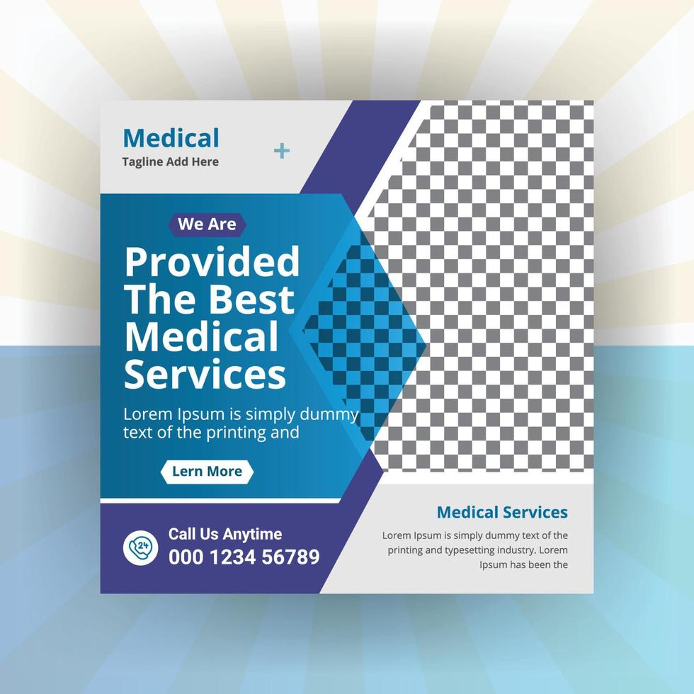 Medical healthcare service social media marketing banner template vector