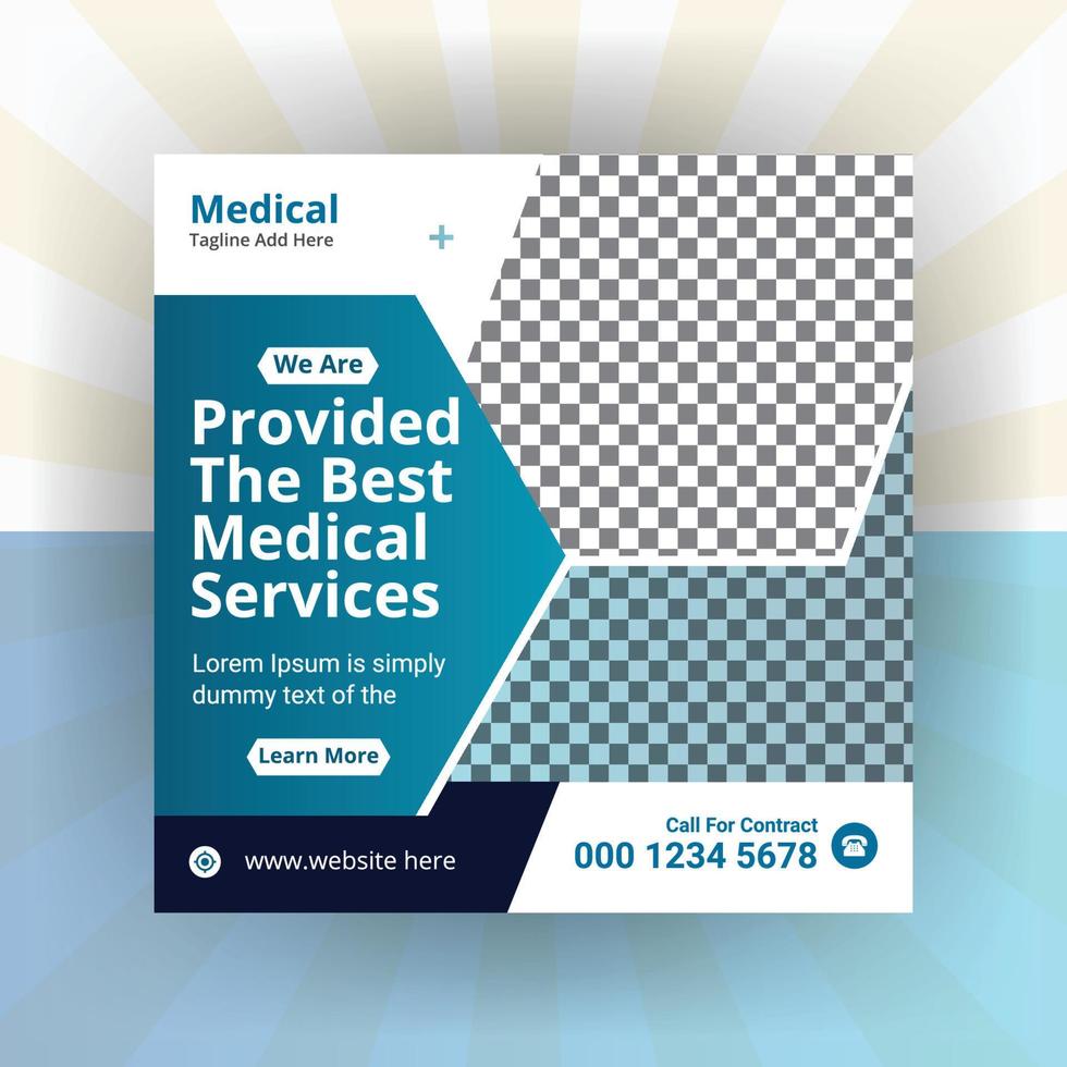 Medical healthcare service social media marketing banner template vector