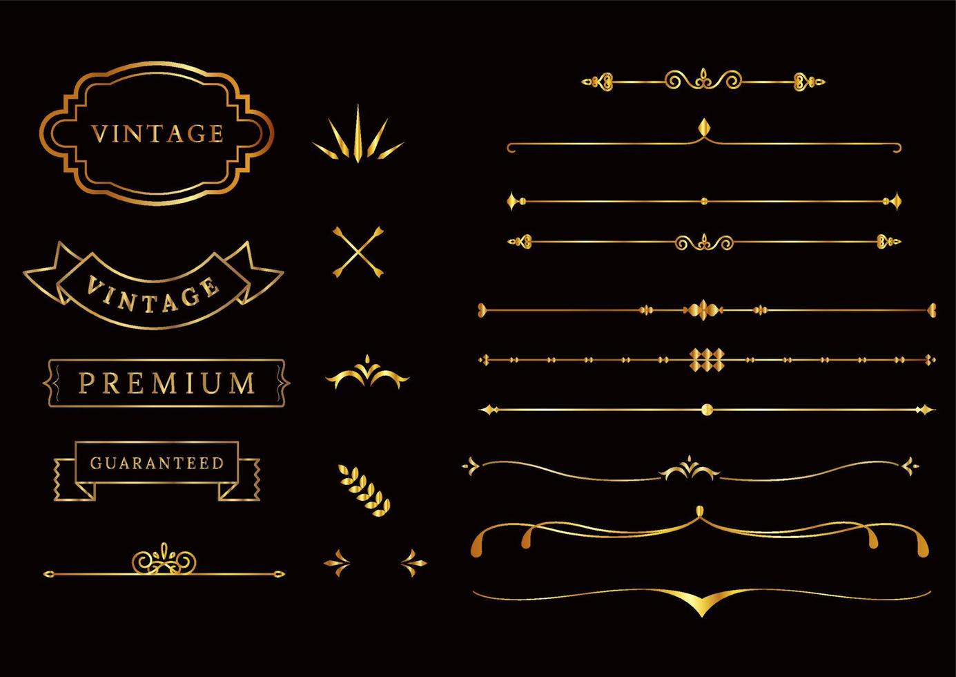 Collection set of label ornament vector