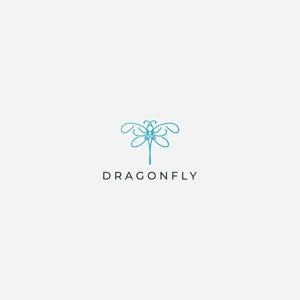 dragonfly logo minimalist line art modern vector