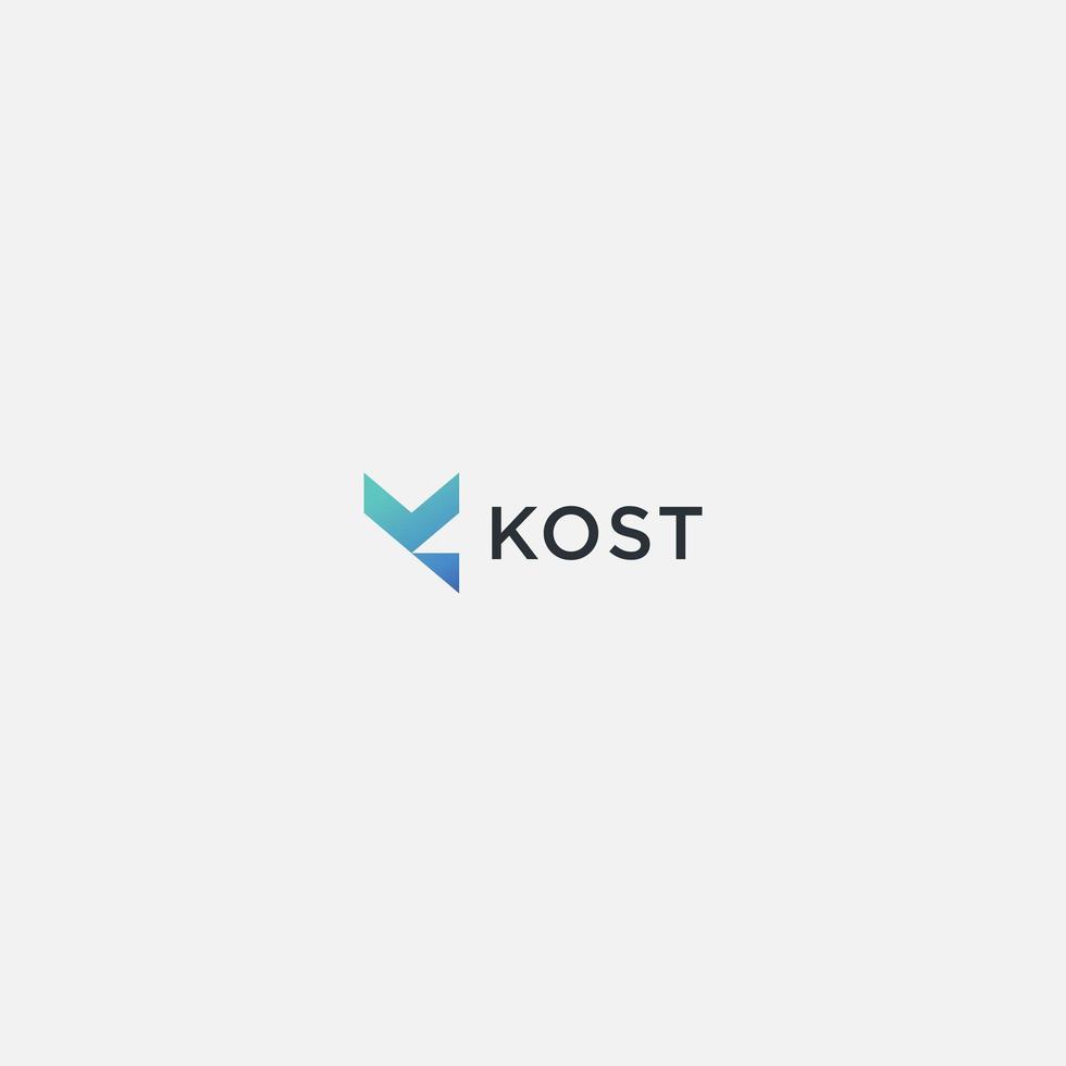 simple abstract logo K monogram letter vector