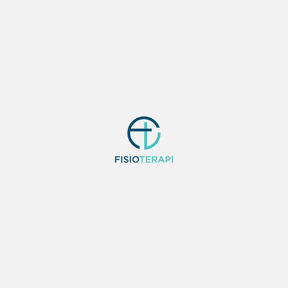 FT letter monogram circle logo vector