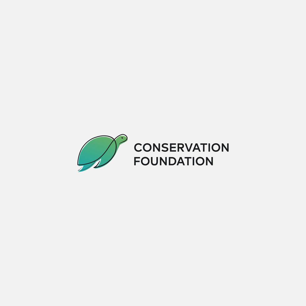 simple eco turtle conservation logo foundation vector