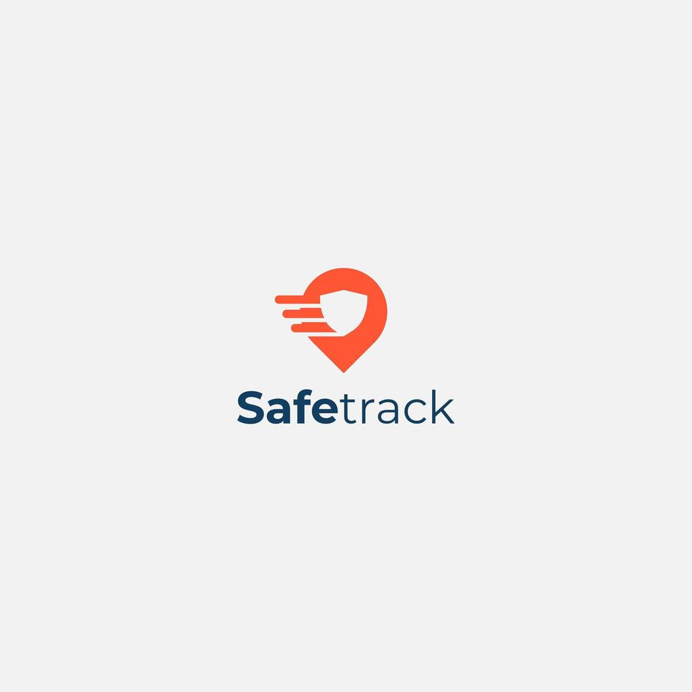 pin location safe track logo fast speed vector