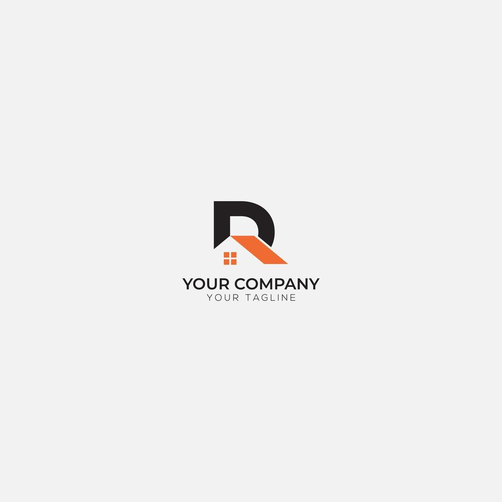 abstract home simple letter D logo vector
