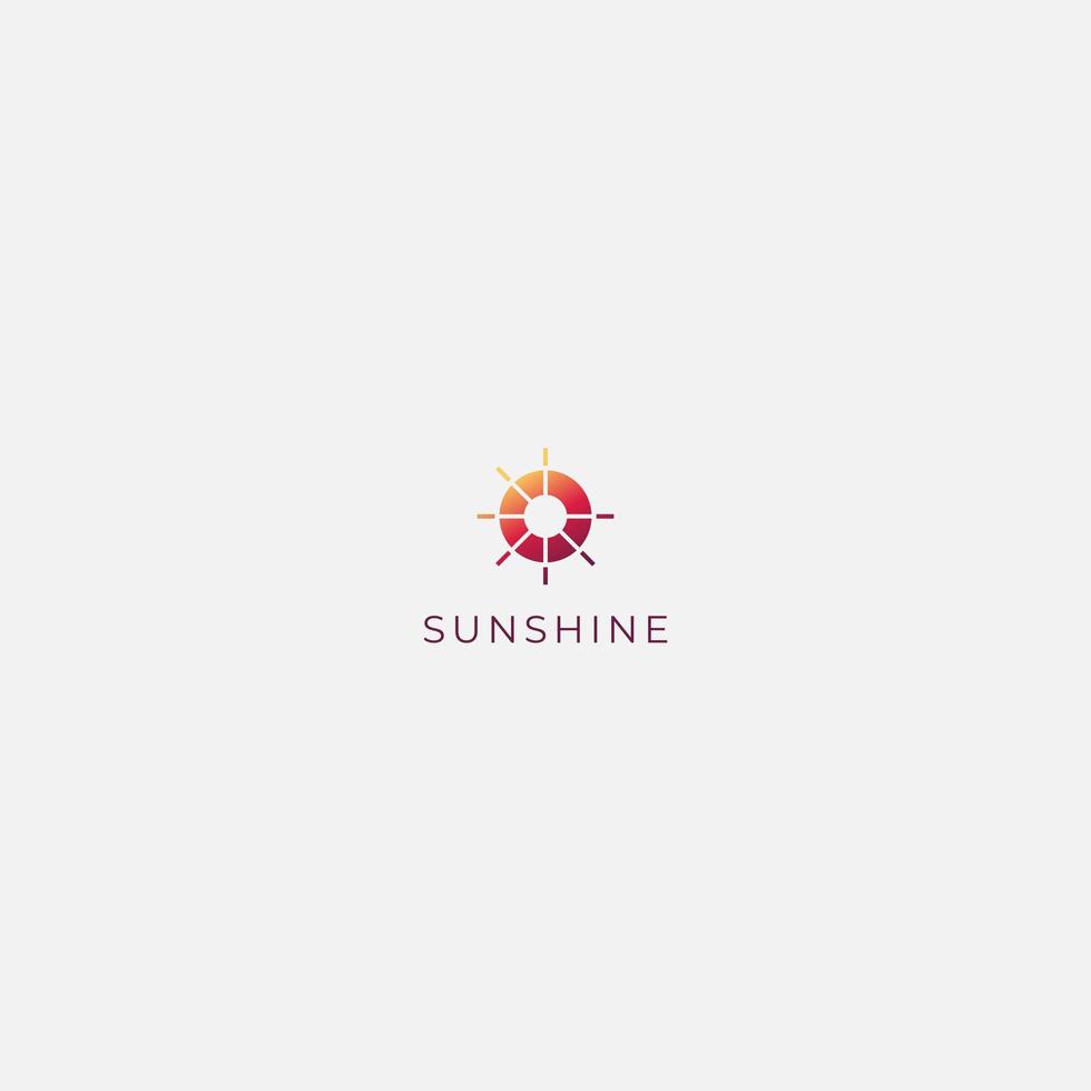 sunshine logo simple circle sun modern vector