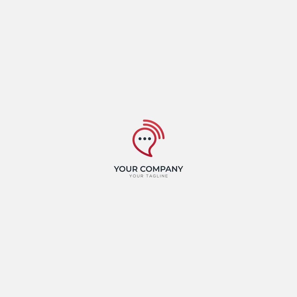 red connection message logo vector