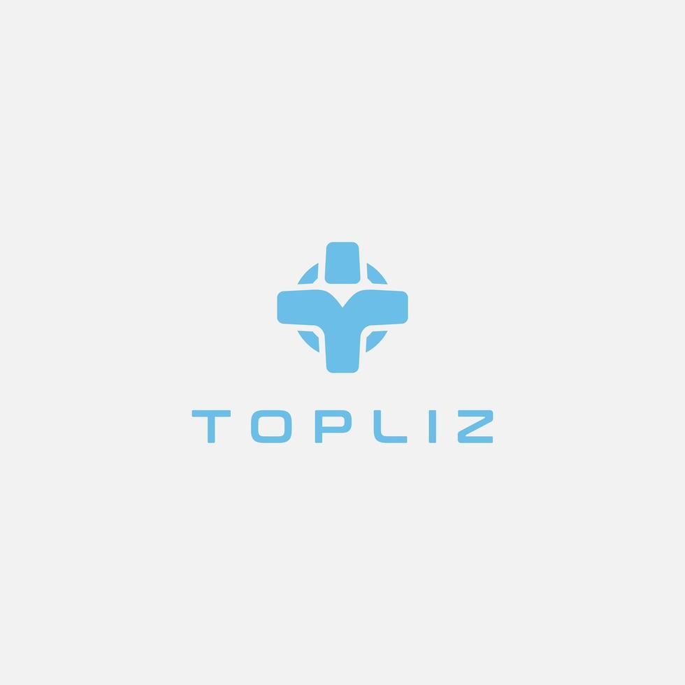 simple game arrow T and L letter logo vector