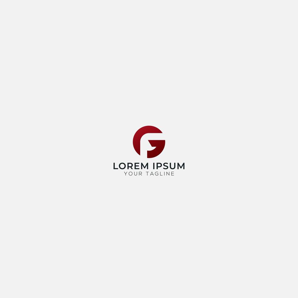 GF Letter Logo Red FG icon modern vector