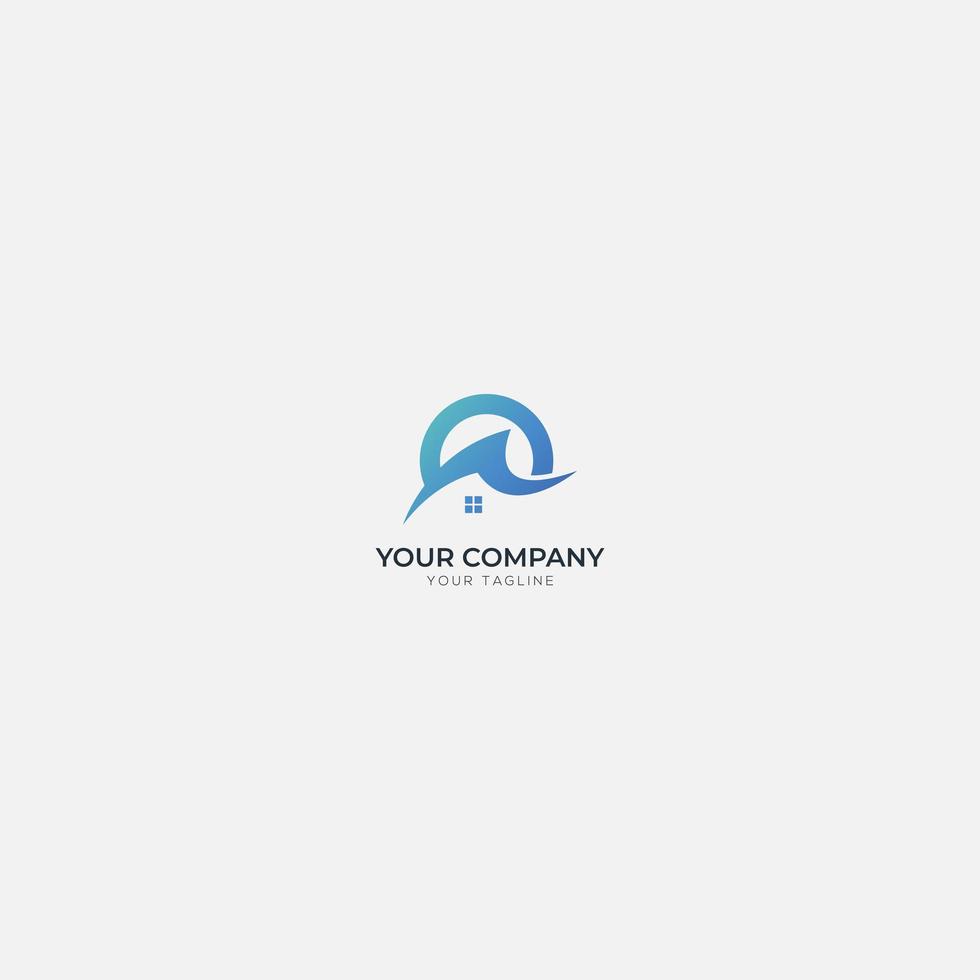 real estate simple logo with A letter vector