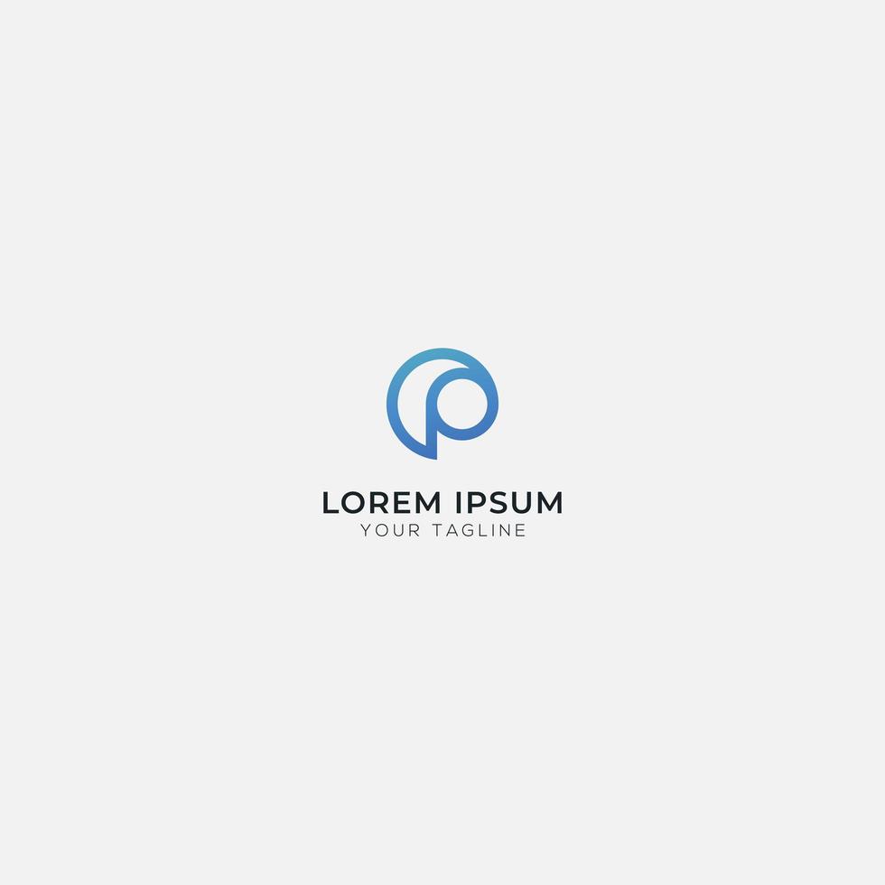 Letter P abstract circle modern logo vector
