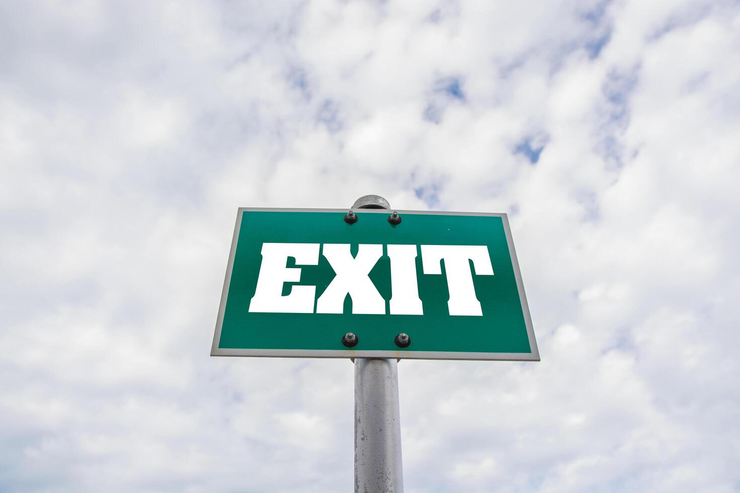 exit sign on the sky photo