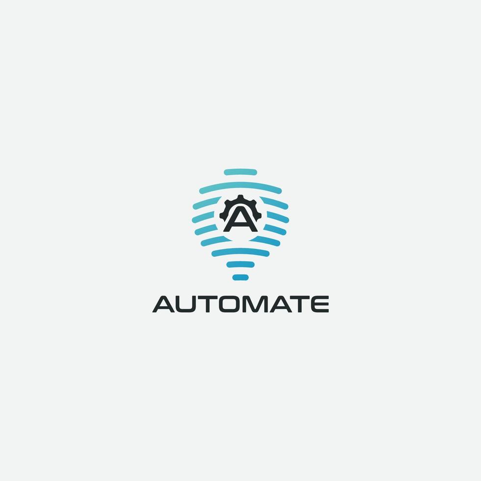 bulb automate logo engineering letter A vector