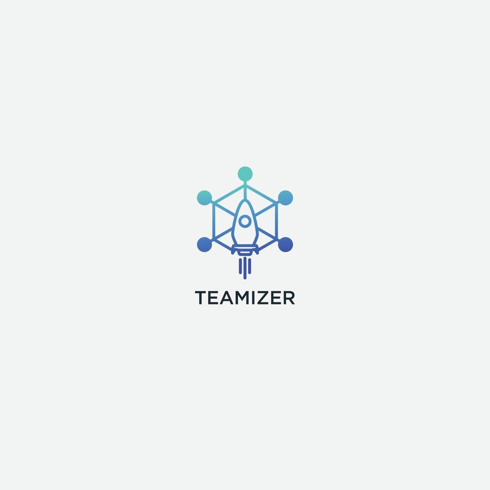 take of rocket logo and lab technology vector
