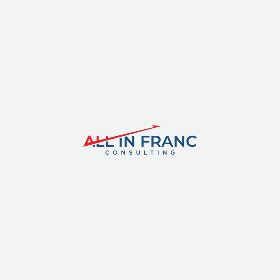 logotipo de avión de consultoría de Francia moderna como corbata vector