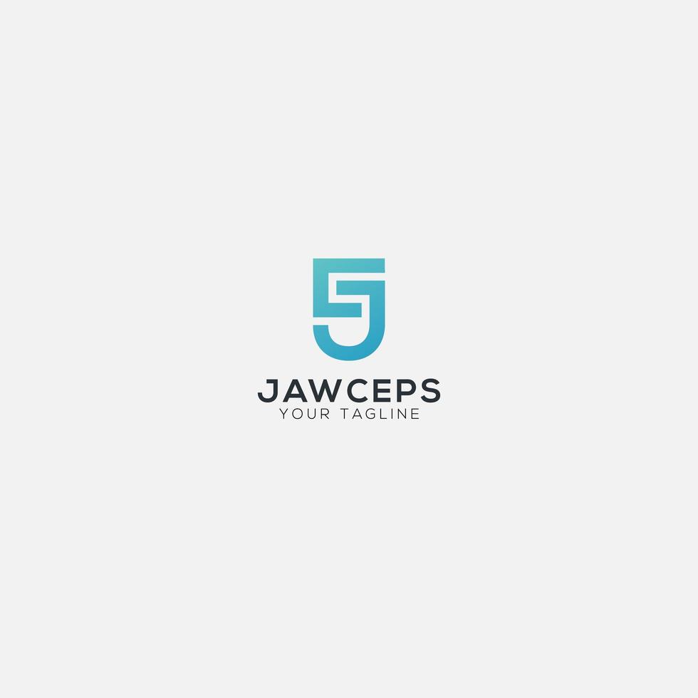 JC initial letter logo blue modern simple vector