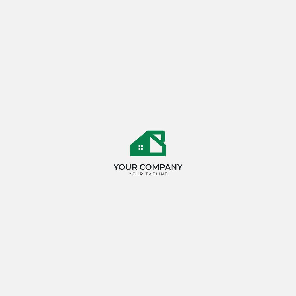 Rooftop logo house B letter vector