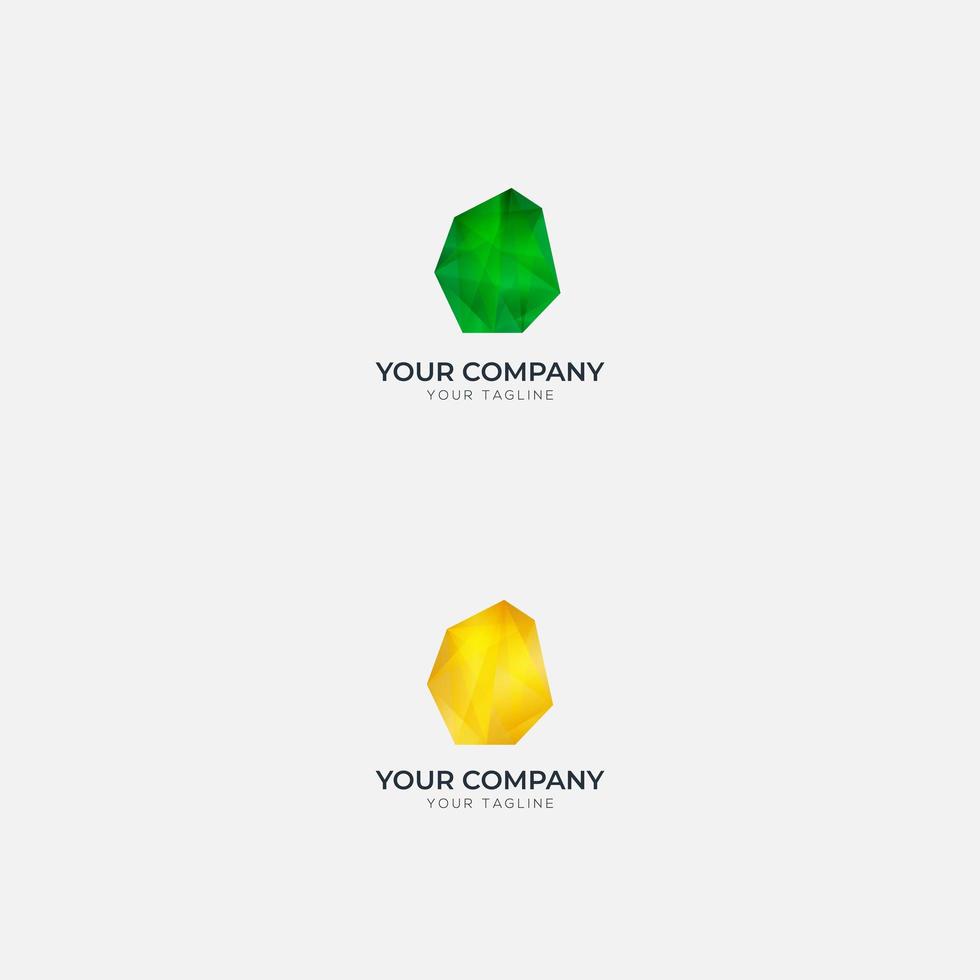 gold stone and green jade jewels logo vector