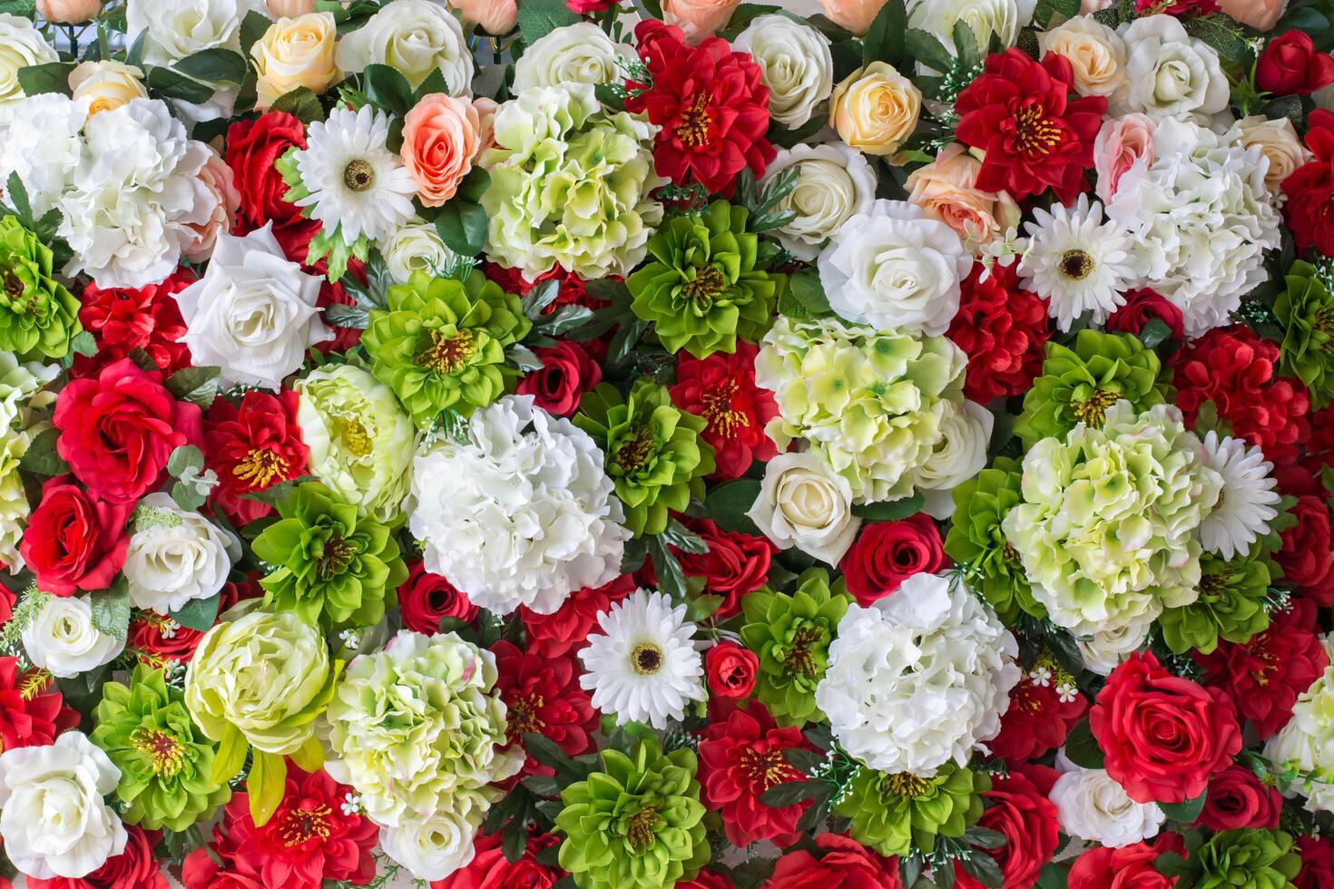 beautiful wedding Artificial flower background photo