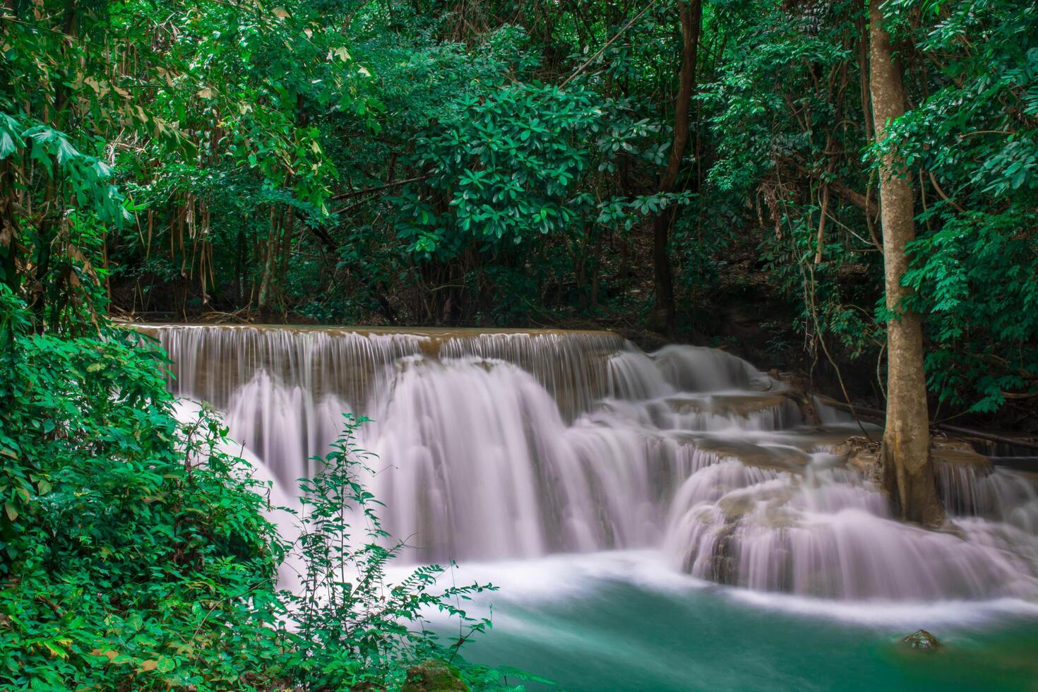 beautiful waterfall and green forest Resting Place and relax tim photo