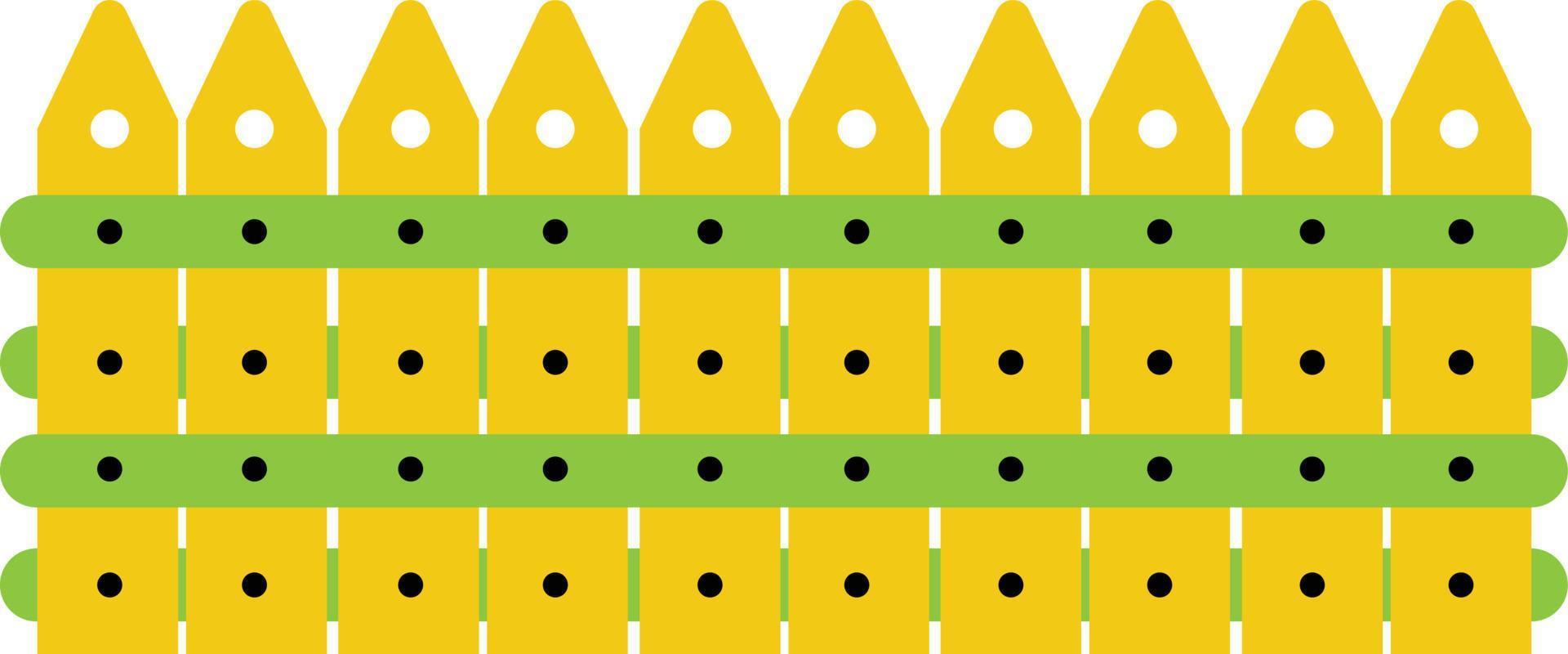 yellow fence vectors. for animation, design elements, cartoons. cheerful modern colored style design vector
